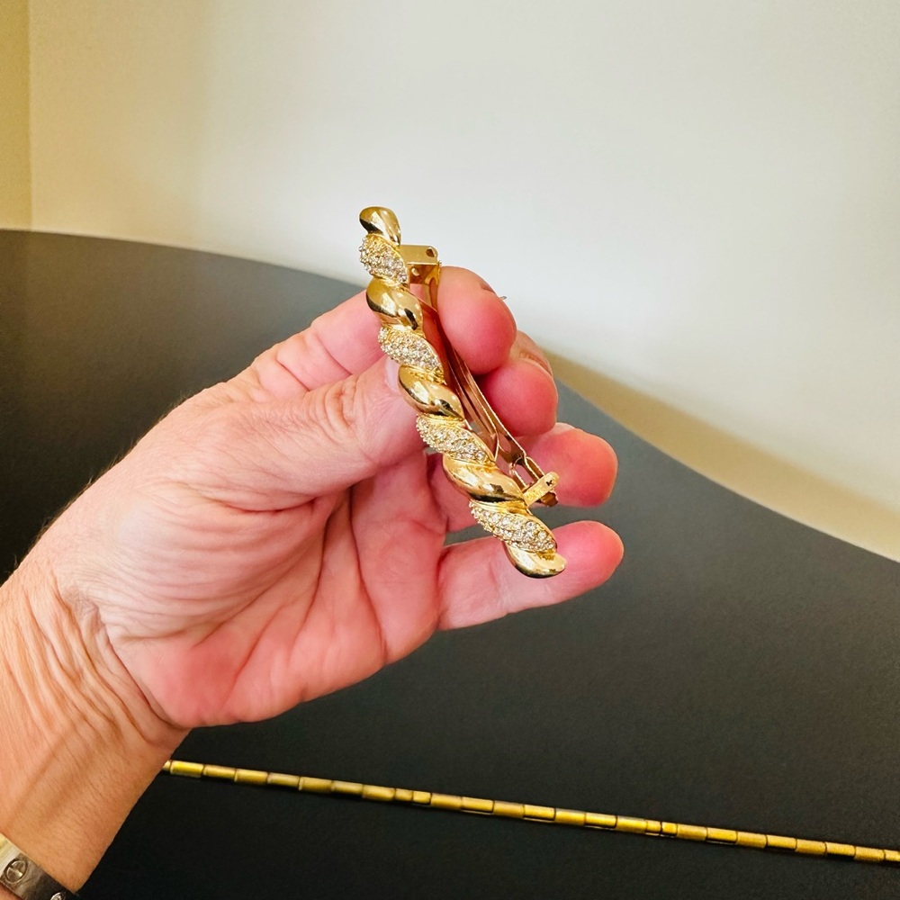 DIOR 80s/90’s VINTAGE RETRO ICONIC COUTURE LUXURY AUTHENTIC RUNWAY GLAM BARRETTE - Picture 4 of 17